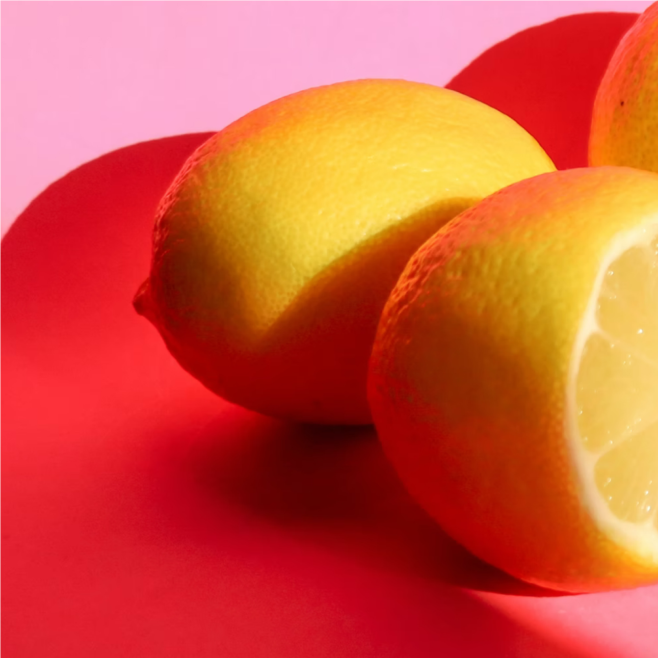 Lemons on pink